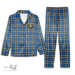 ScotsTee Shop Scottish MacTavish Dress Modern Crest Tartan Pajama Satin Velvet Flannel Pajama Set
