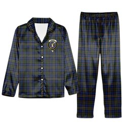 ScotsTee Shop Scottish MacRae Hunting 4 Crest Tartan Pajama Satin Velvet Flannel Pajama Set