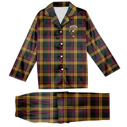 ScotsTee Shop Scottish MacMillan Modern Crest Tartan Pajama Satin Velvet Flannel Pajama Set