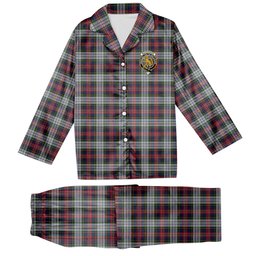 ScotsTee Shop Scottish MacPherson Dress 1 Crest Tartan Pajama Satin Velvet Flannel Pajama Set