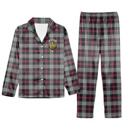 ScotsTee Shop Scottish MacPherson Dress 1 Crest Tartan Pajama Satin Velvet Flannel Pajama Set