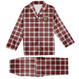 ScotsTee Shop Scottish MacPhee Dress Ancient Crest Tartan Pajama Satin Velvet Flannel Pajama Set