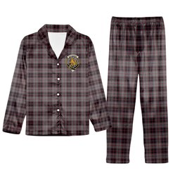 ScotsTee Shop Scottish MacPherson Hunting Crest Tartan Pajama Satin Velvet Flannel Pajama Set