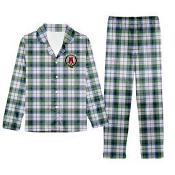 ScotsTee Shop Scottish MacNachten Dress Ancient Crest Tartan Pajama Satin Velvet Flannel Pajama Set