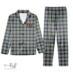 ScotsTee Shop Scottish MacNaughton Dress Crest Tartan Pajama Satin Velvet Flannel Pajama Set
