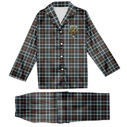 ScotsTee Shop Scottish MacThomas Hunting Modern Crest Tartan Pajama Satin Velvet Flannel Pajama Set