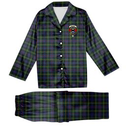ScotsTee Shop Scottish MacLeod of Gesto 2 Crest Tartan Pajama Satin Velvet Flannel Pajama Set