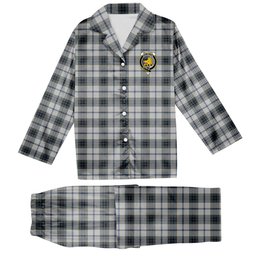 ScotsTee Shop Scottish MacTavish of Dunardry Dress Crest Tartan Pajama Satin Velvet Flannel Pajama Set