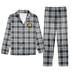 ScotsTee Shop Scottish MacTavish of Dunardry Dress Crest Tartan Pajama Satin Velvet Flannel Pajama Set