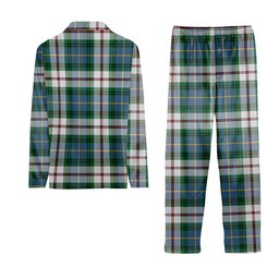 ScotsTee Shop Scottish MacLeod Of Californian Ancient Crest Tartan Pajama Satin Velvet Flannel Pajama Set
