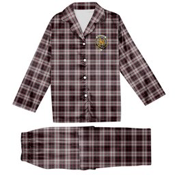 ScotsTee Shop Scottish MacPherson Crest Tartan Pajama Satin Velvet Flannel Pajama Set