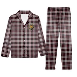 ScotsTee Shop Scottish MacPherson Crest Tartan Pajama Satin Velvet Flannel Pajama Set