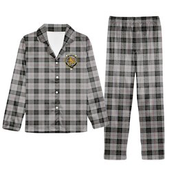ScotsTee Shop Scottish MacPherson 10 Crest Tartan Pajama Satin Velvet Flannel Pajama Set