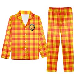 ScotsTee Shop Scottish MacMillan Crest Tartan Pajama Satin Velvet Flannel Pajama Set