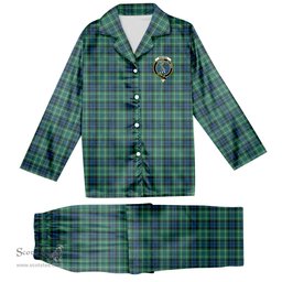 ScotsTee Shop Scottish MacNeill of Colonsay Ancient Crest Tartan Pajama Satin Velvet Flannel Pajama Set