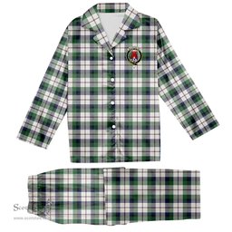 ScotsTee Shop Scottish MacNaughton Dress Modern Crest Tartan Pajama Satin Velvet Flannel Pajama Set