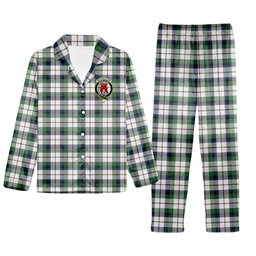 ScotsTee Shop Scottish MacNachten Dress Modern Crest Tartan Pajama Satin Velvet Flannel Pajama Set
