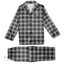 ScotsTee Shop Scottish MacRae Dress Crest Tartan Pajama Satin Velvet Flannel Pajama Set