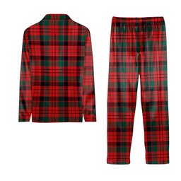 ScotsTee Shop Scottish MacNicol Modern Crest Tartan Pajama Satin Velvet Flannel Pajama Set