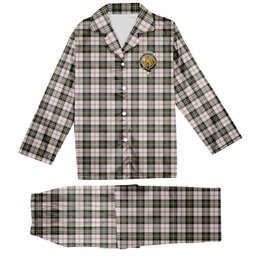 ScotsTee Shop Scottish MacPherson Dress Ancient Crest Tartan Pajama Satin Velvet Flannel Pajama Set