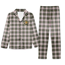ScotsTee Shop Scottish MacPherson Dress Ancient Crest Tartan Pajama Satin Velvet Flannel Pajama Set