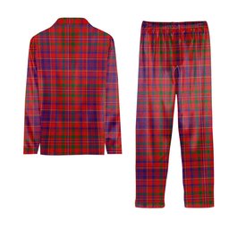 ScotsTee Shop Scottish MacLeod Red Modern Crest Tartan Pajama Satin Velvet Flannel Pajama Set
