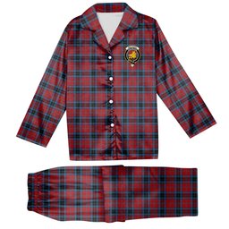 ScotsTee Shop Scottish MacTavish Crest Tartan Pajama Satin Velvet Flannel Pajama Set