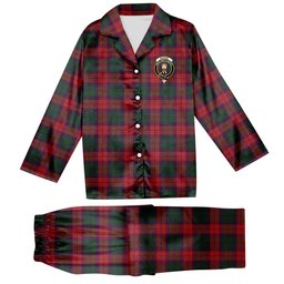 ScotsTee Shop Scottish MacNab 1950 Trade Version Crest Tartan Pajama Satin Velvet Flannel Pajama Set