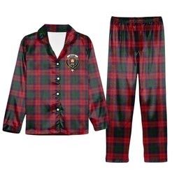 ScotsTee Shop Scottish MacNab 1950 Trade Version Crest Tartan Pajama Satin Velvet Flannel Pajama Set