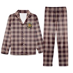 ScotsTee Shop Scottish MacPherson Hunting Ancient Crest Tartan Pajama Satin Velvet Flannel Pajama Set