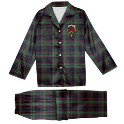 ScotsTee Shop Scottish MacNicol Hunting Modern Crest Tartan Pajama Satin Velvet Flannel Pajama Set