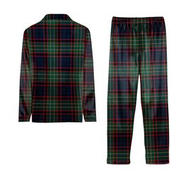 ScotsTee Shop Scottish MacNicol Hunting Modern Crest Tartan Pajama Satin Velvet Flannel Pajama Set