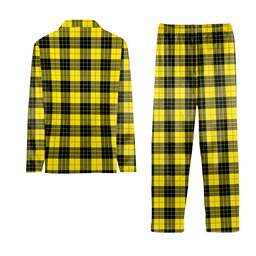 ScotsTee Shop Scottish MacLeod of Lewis Modern Crest Tartan Pajama Satin Velvet Flannel Pajama Set