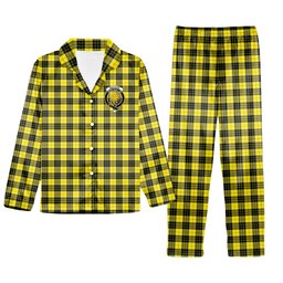 ScotsTee Shop Scottish MacLeod of Lewis Modern Crest Tartan Pajama Satin Velvet Flannel Pajama Set