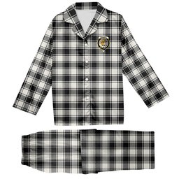 ScotsTee Shop Scottish MacPhee B&W Modern Crest Tartan Pajama Satin Velvet Flannel Pajama Set