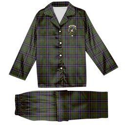 ScotsTee Shop Scottish MacMillan Hunting Modern SC Crest Tartan Pajama Satin Velvet Flannel Pajama Set