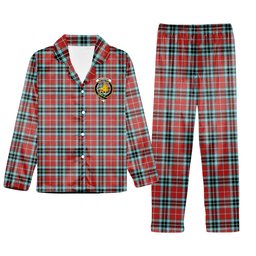ScotsTee Shop Scottish MacTavish Ancient Crest Tartan Pajama Satin Velvet Flannel Pajama Set
