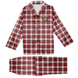 ScotsTee Shop Scottish MacPhee Dress Modern Crest Tartan Pajama Satin Velvet Flannel Pajama Set