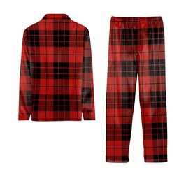ScotsTee Shop Scottish MacLeod of Raasay Ancient Crest Tartan Pajama Satin Velvet Flannel Pajama Set