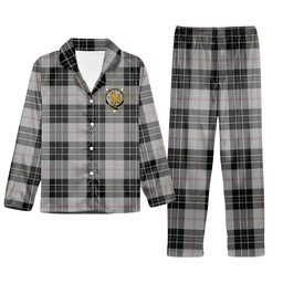 ScotsTee Shop Scottish MacPherson Dress Crest Tartan Pajama Satin Velvet Flannel Pajama Set