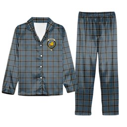 ScotsTee Shop Scottish MacTavish Dress Crest Tartan Pajama Satin Velvet Flannel Pajama Set