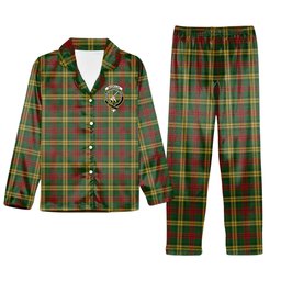 ScotsTee Shop Scottish MacMillan 1946 Crest Tartan Pajama Satin Velvet Flannel Pajama Set