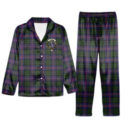 ScotsTee Shop Scottish MacNeil of Colonsay 2 Crest Tartan Pajama Satin Velvet Flannel Pajama Set