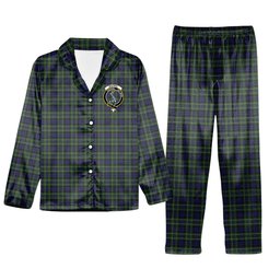 ScotsTee Shop Scottish MacNeil of Colonsay Crest Tartan Pajama Satin Velvet Flannel Pajama Set