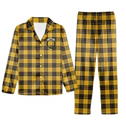 ScotsTee Shop Scottish MacLeod of Lewis Ancient SC Crest Tartan Pajama Satin Velvet Flannel Pajama Set