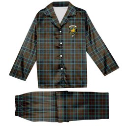 ScotsTee Shop Scottish MacTavish Hunting Crest Tartan Pajama Satin Velvet Flannel Pajama Set