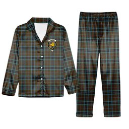 ScotsTee Shop Scottish MacTavish Hunting Crest Tartan Pajama Satin Velvet Flannel Pajama Set