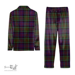 ScotsTee Shop Scottish McDonald of Clan Ranald Modern Crest Tartan Pajama Satin Velvet Flannel Pajama Set