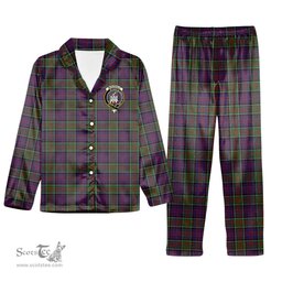 ScotsTee Shop Scottish McDonald of Clan Ranald Modern Crest Tartan Pajama Satin Velvet Flannel Pajama Set