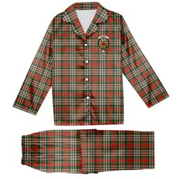 ScotsTee Shop Scottish MakGill Ancient Crest Tartan Pajama Satin Velvet Flannel Pajama Set